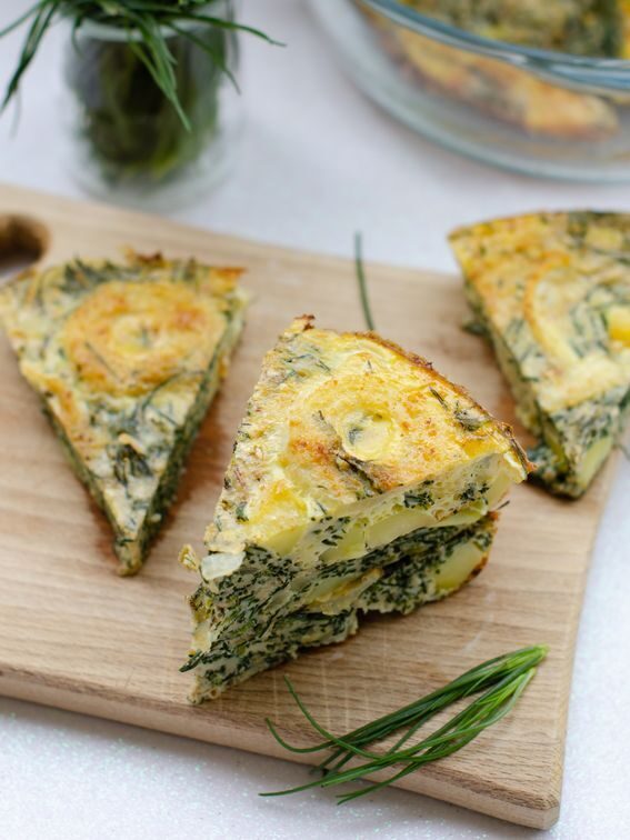 Frittata al forno con agretti patate e cipolla