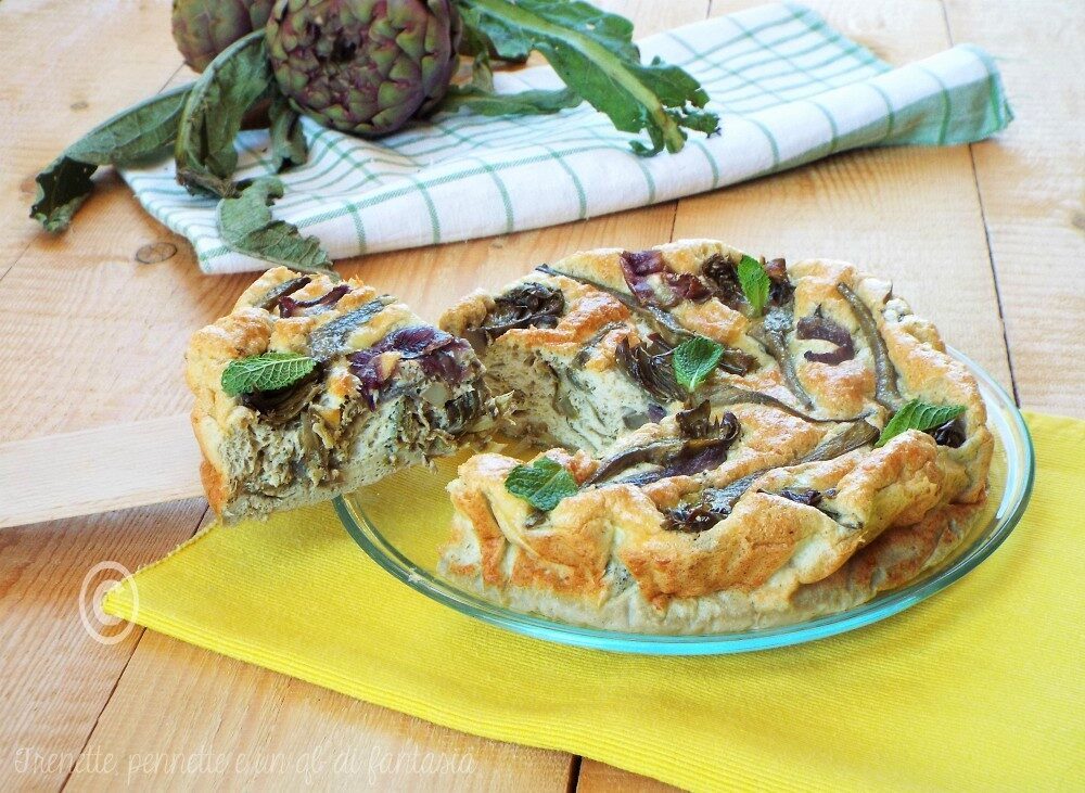 Frittata al forno con carciofi e cipolla
