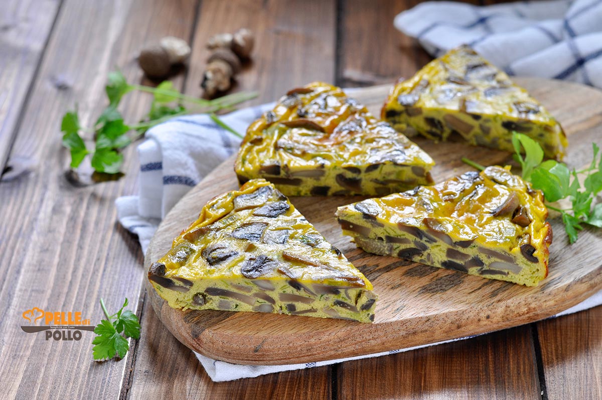 Frittata al forno con funghi e porri