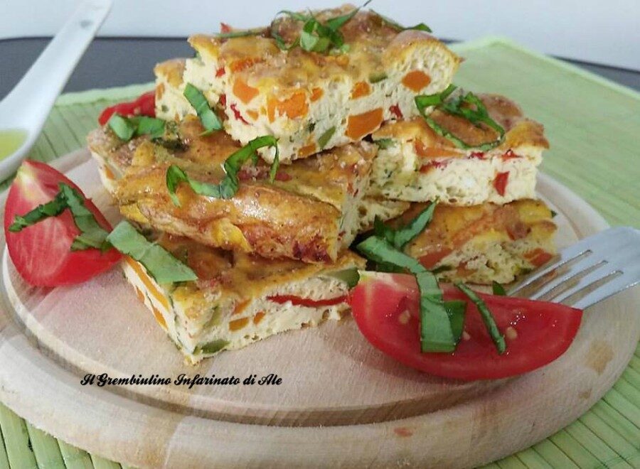 Frittata al forno con julienne di verdure