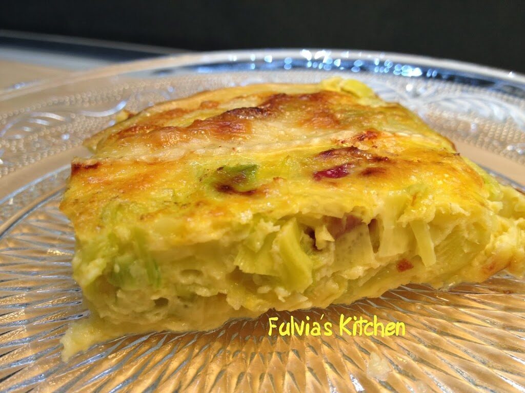 Frittata al forno con porri e pancetta