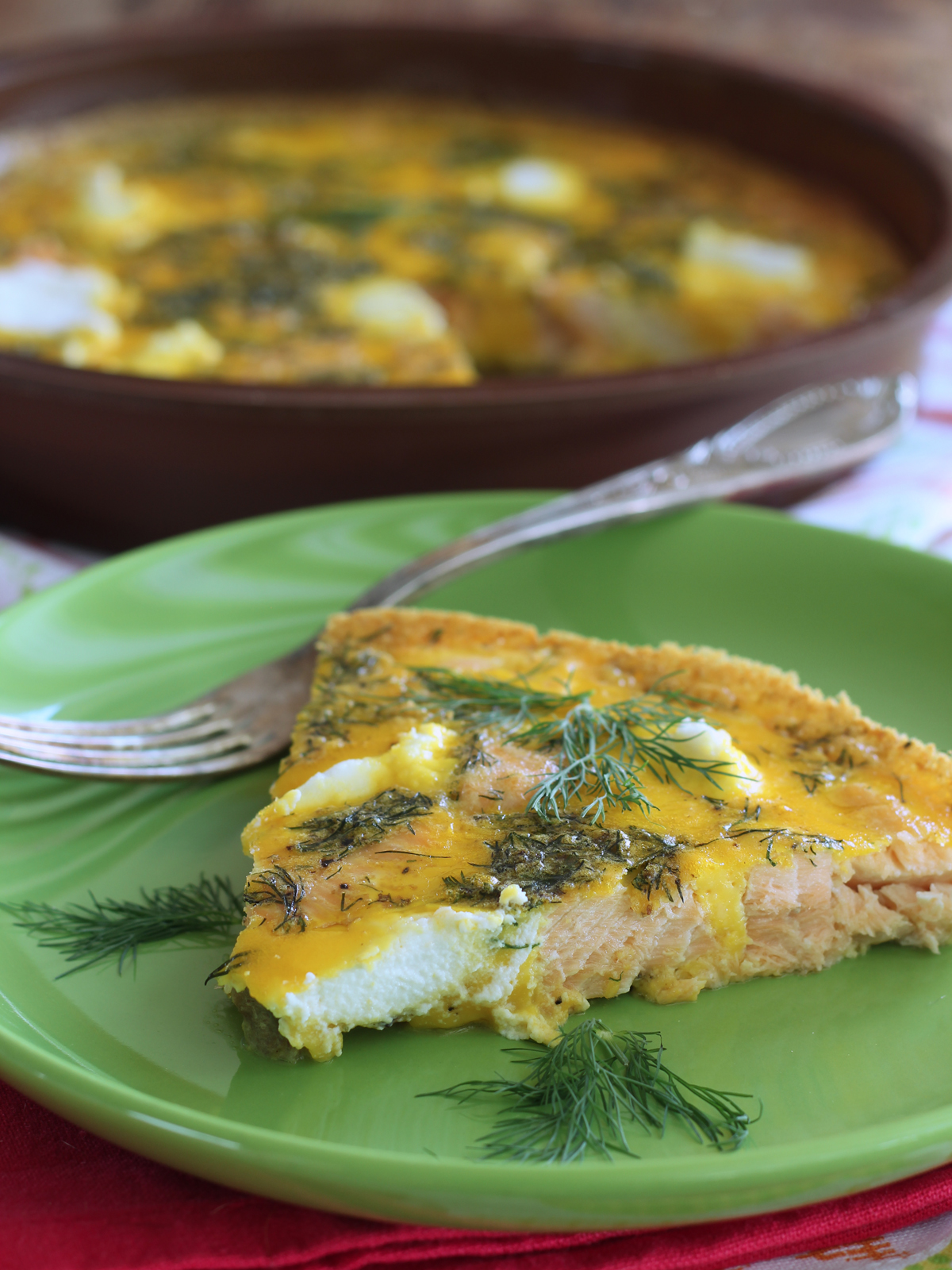 Frittata al forno con ricotta di bufala e salmone