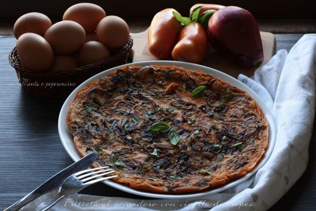 Frittata al pomodoro con cipolle di tropea