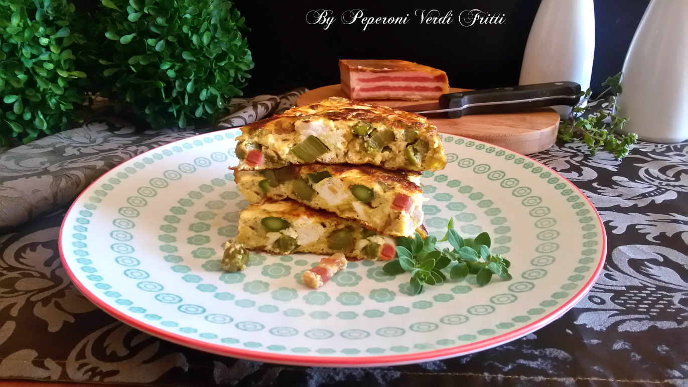 Frittata con asparagi pancetta e ricotta fresca
