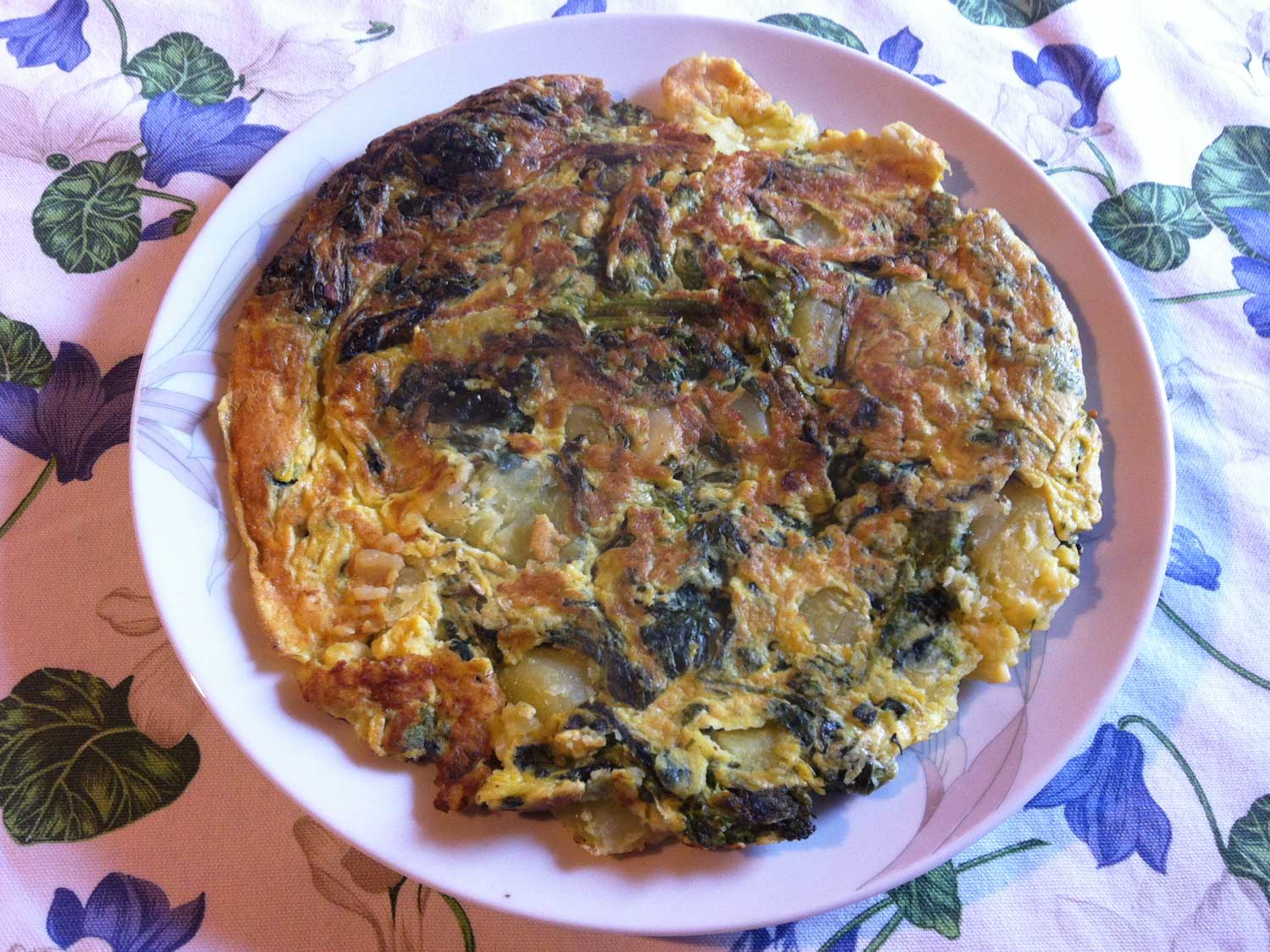 Frittata con cime di rapa e patate