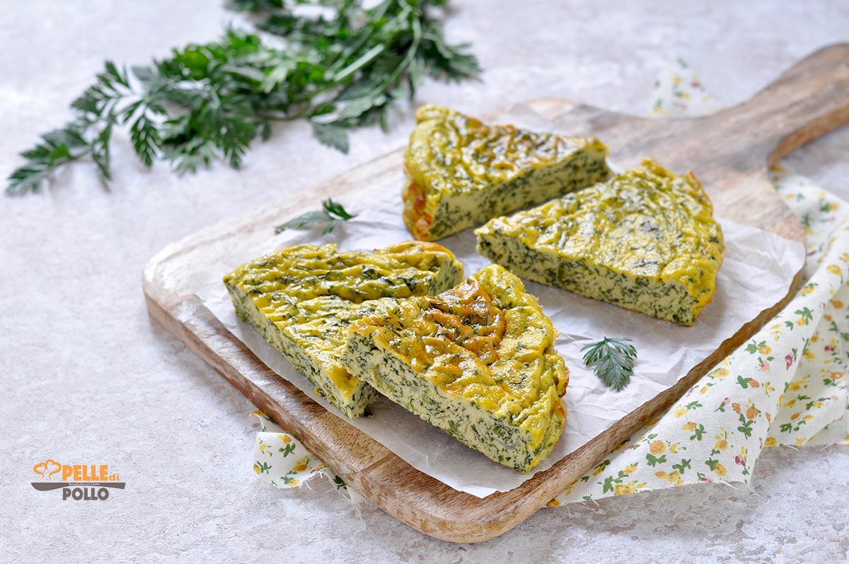 Frittata con ciuffi di carote e ricotta