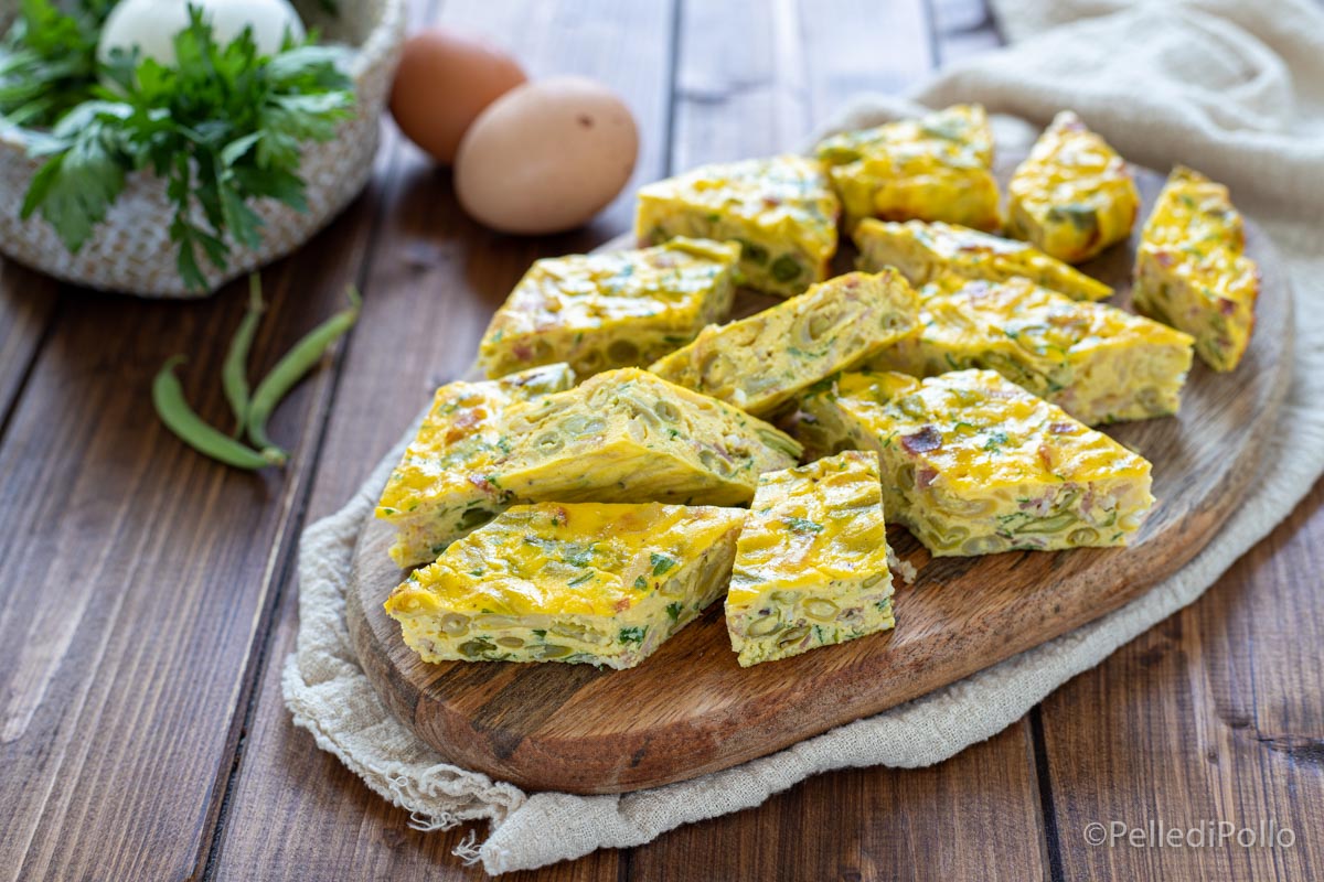 Frittata con fagiolini al forno