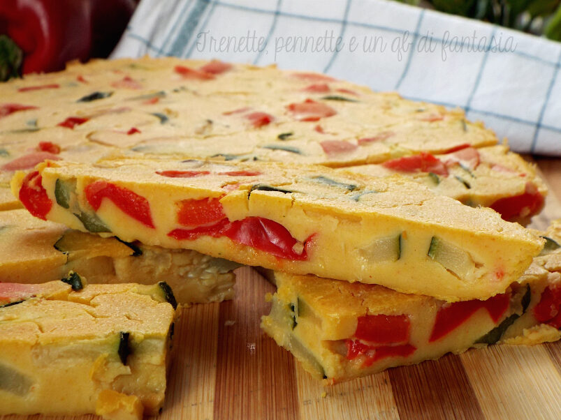 Frittata con farina di ceci e verdure cotta al forno