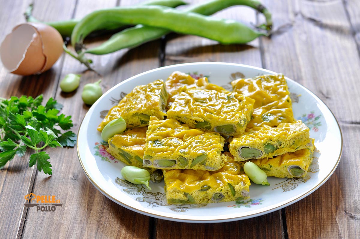 Frittata con fave e ricotta