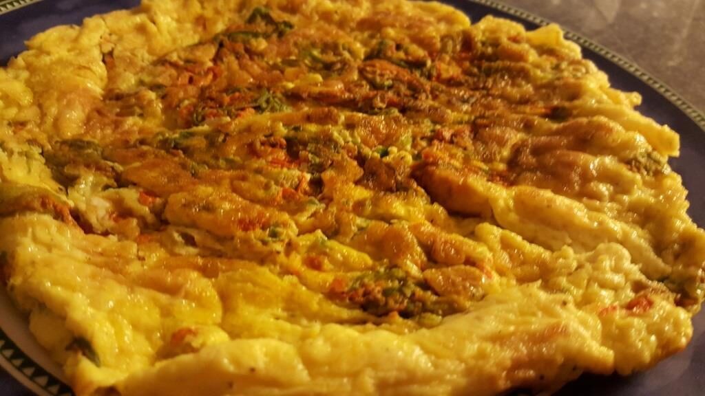 Frittata con fiori di zucca