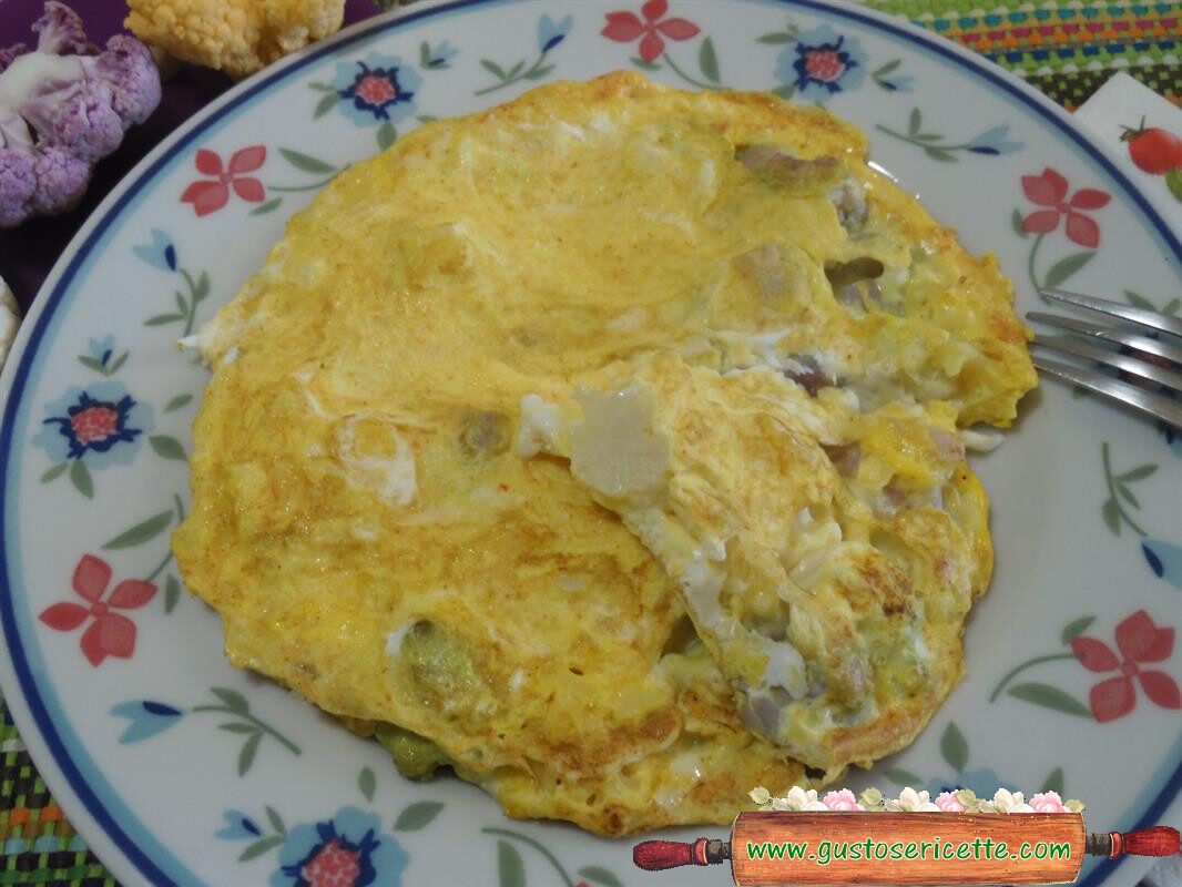Frittata con i cavolfiori colorati