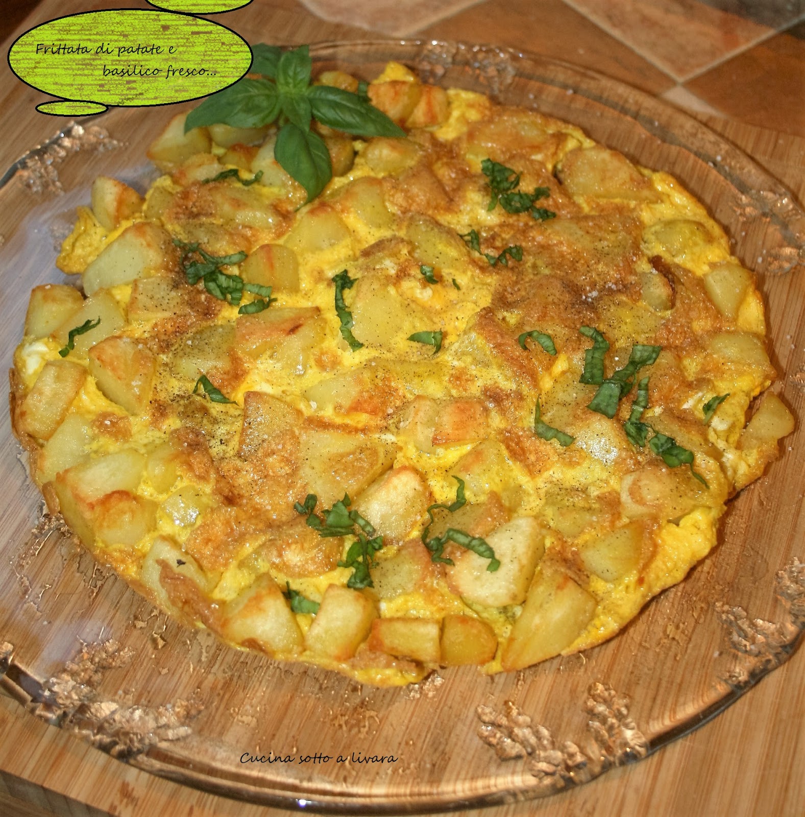 Frittata con patate  e basilico fresco