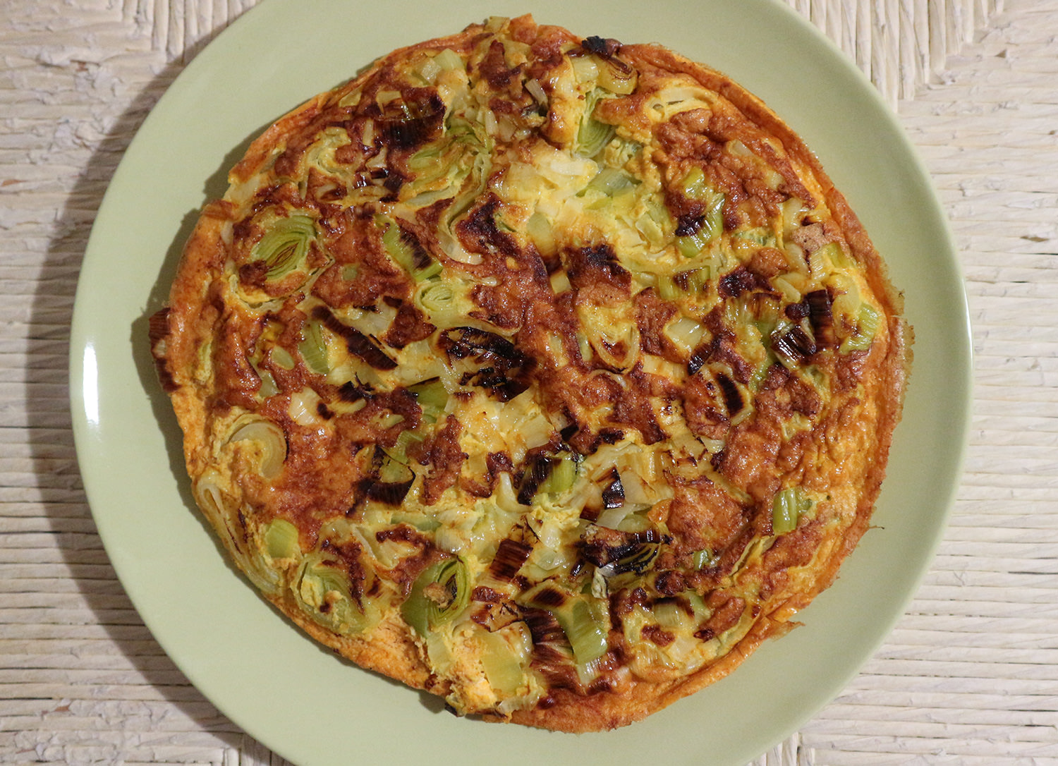 Frittata con porro e curcuma