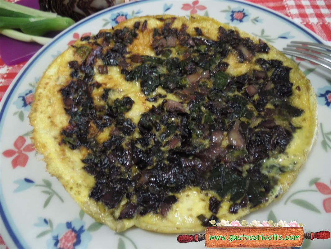 Frittata con radicchio e cipollotto fresco