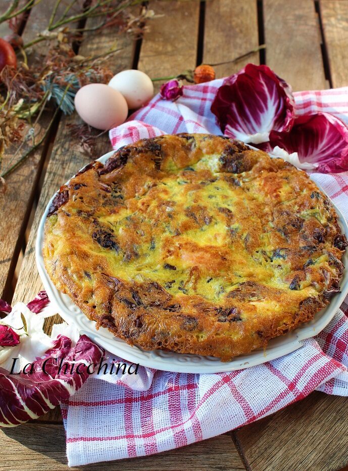 Frittata con radicchio e salmone