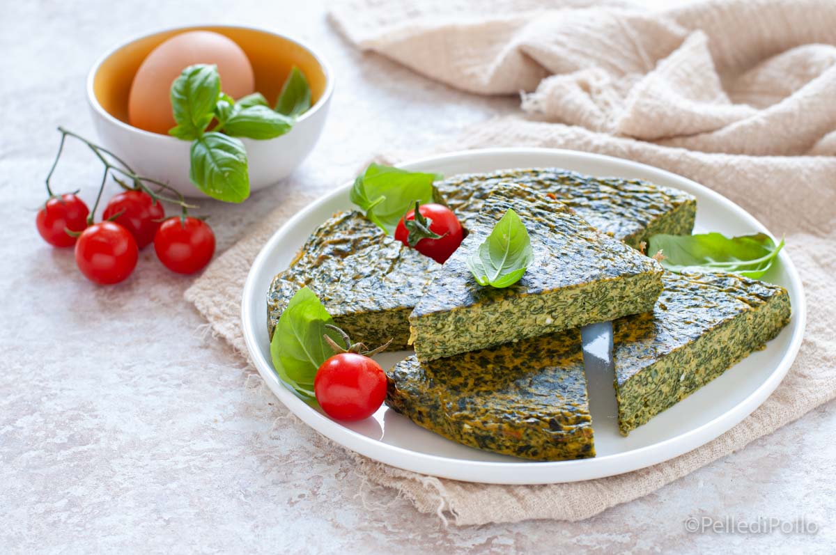 Frittata con ricotta e spinaci