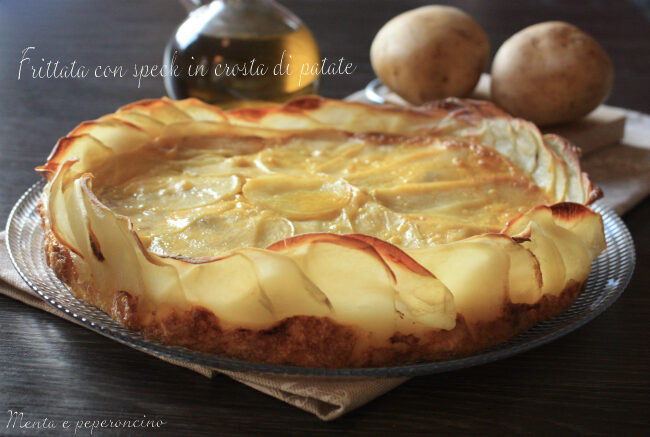 Frittata con speck in crosta di patate