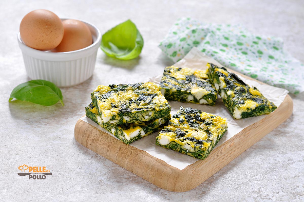 Frittata con spinaci e feta