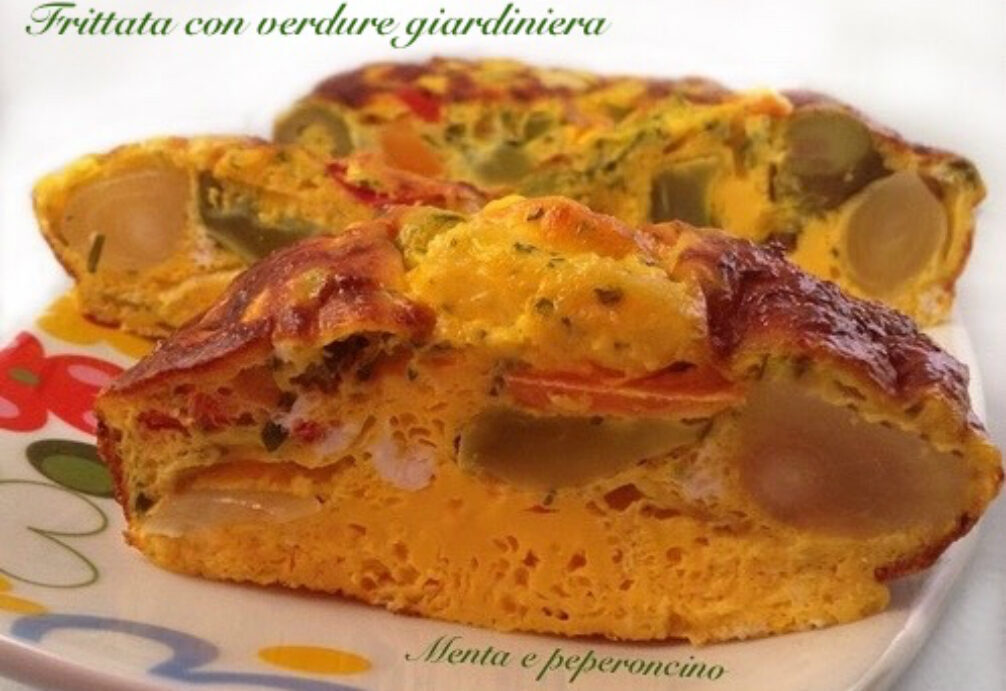 Frittata con verdure giardiniera