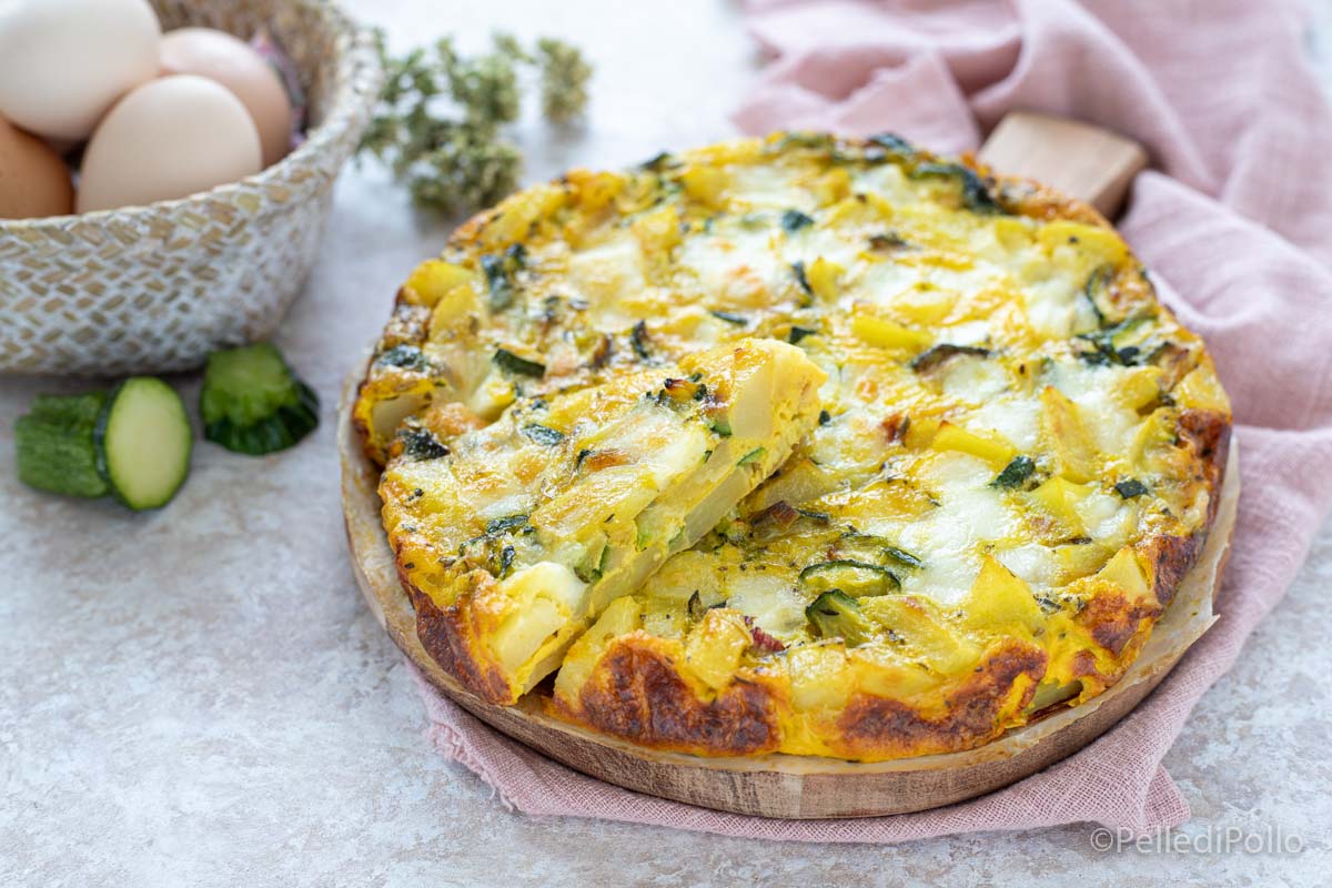 Frittata con zucchine e patate al forno
