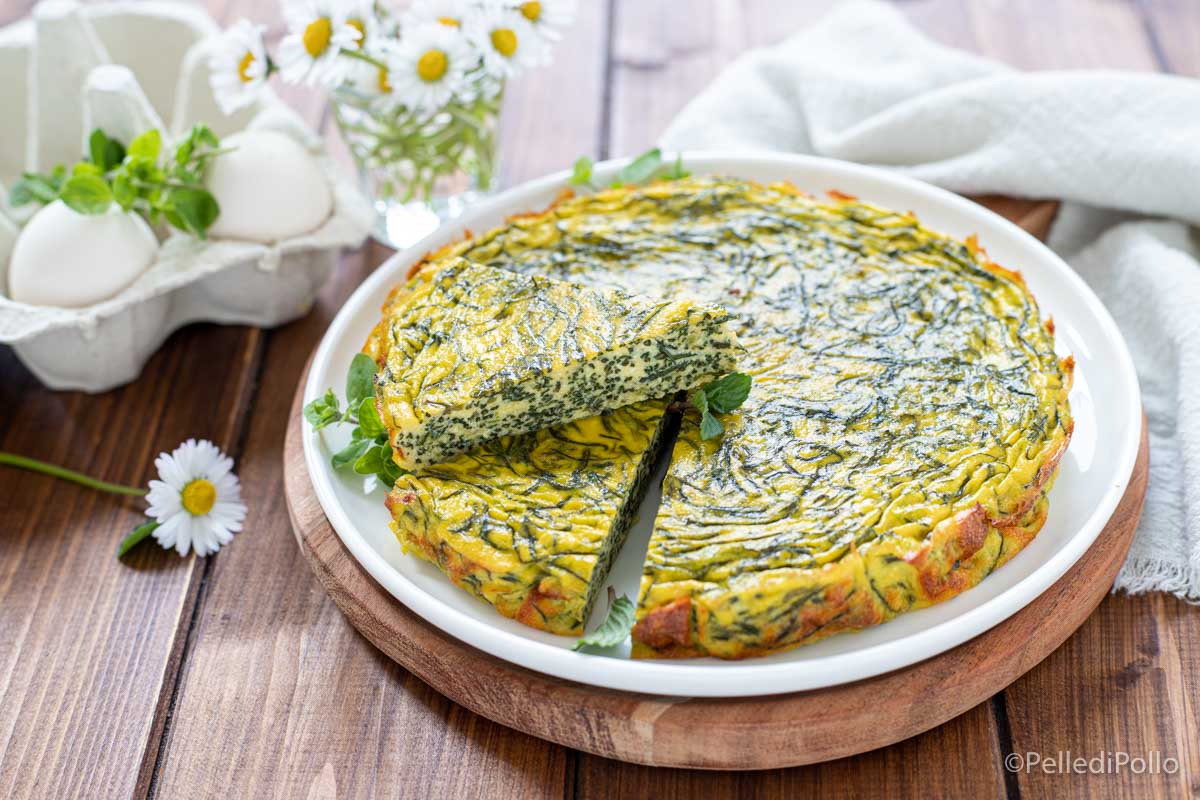 Frittata di agretti con ricotta