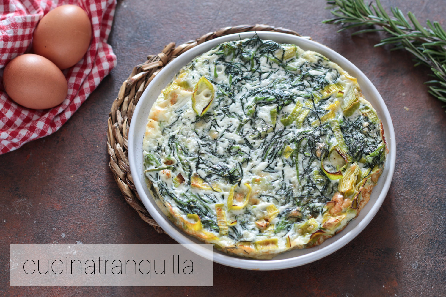 Frittata di albumi con agretti e porri