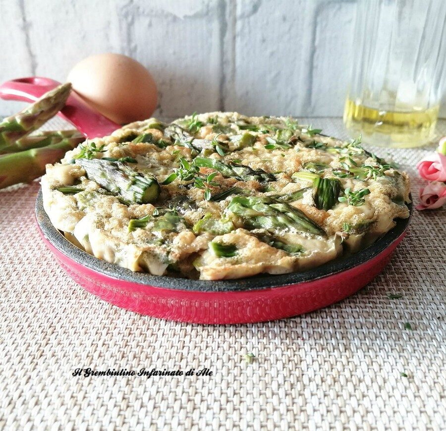 Frittata di asparagi e semi di girasole