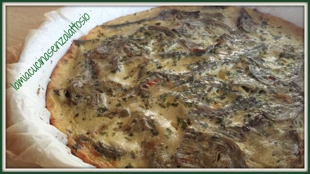 Frittata di carciofi al forno senza uova, senza lattosio