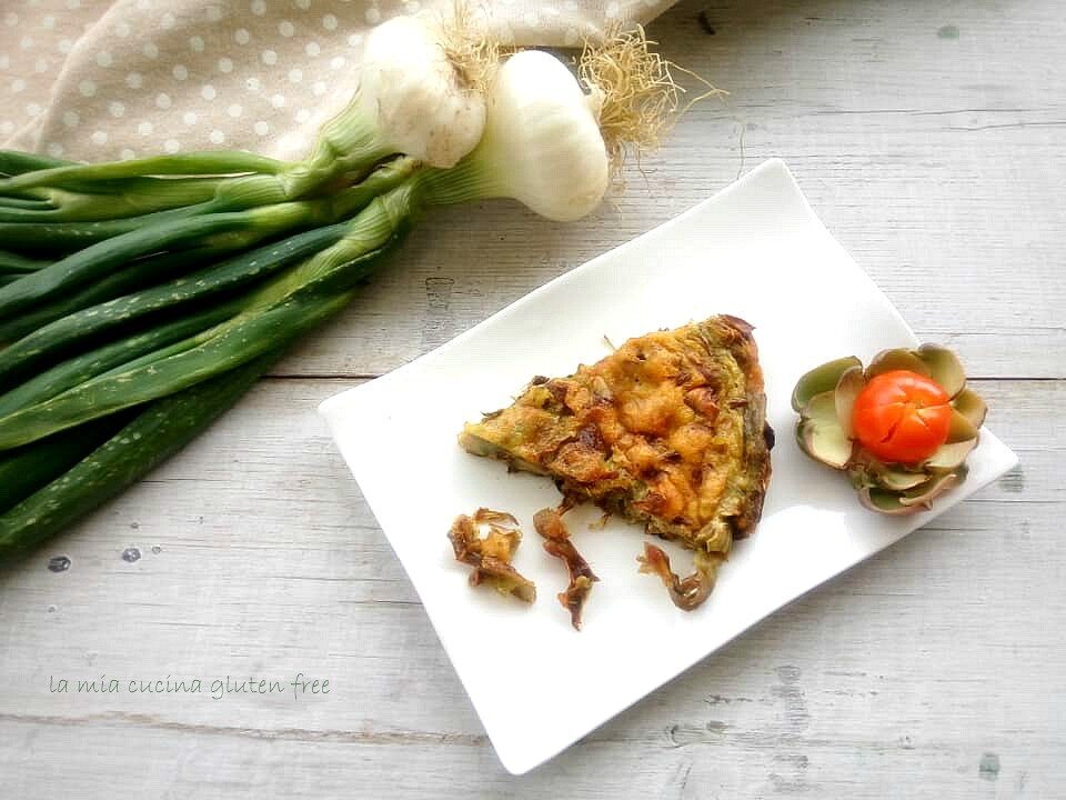 Frittata di carciofi e cipolle novelle