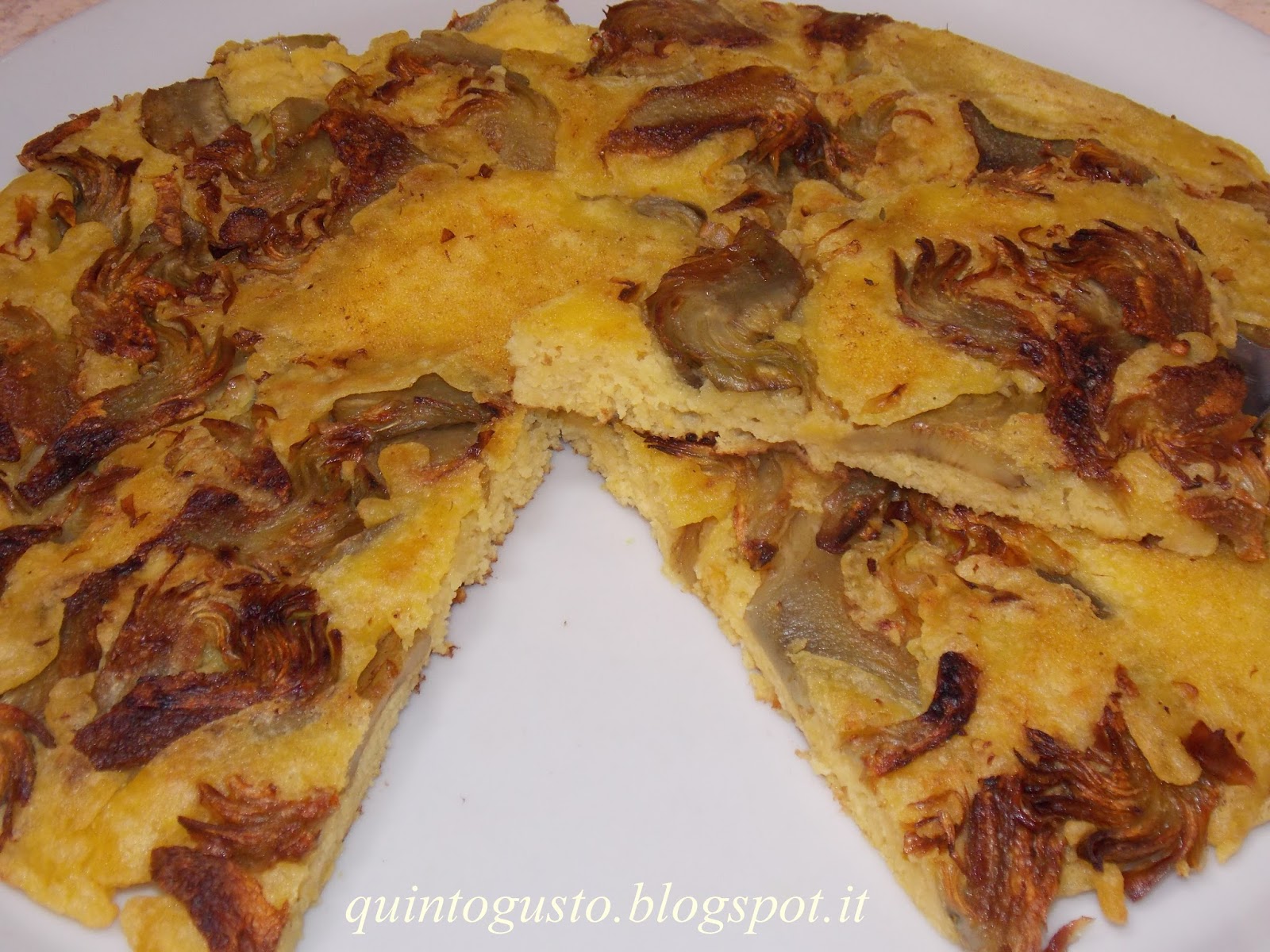 Frittata di carciofi senza uova