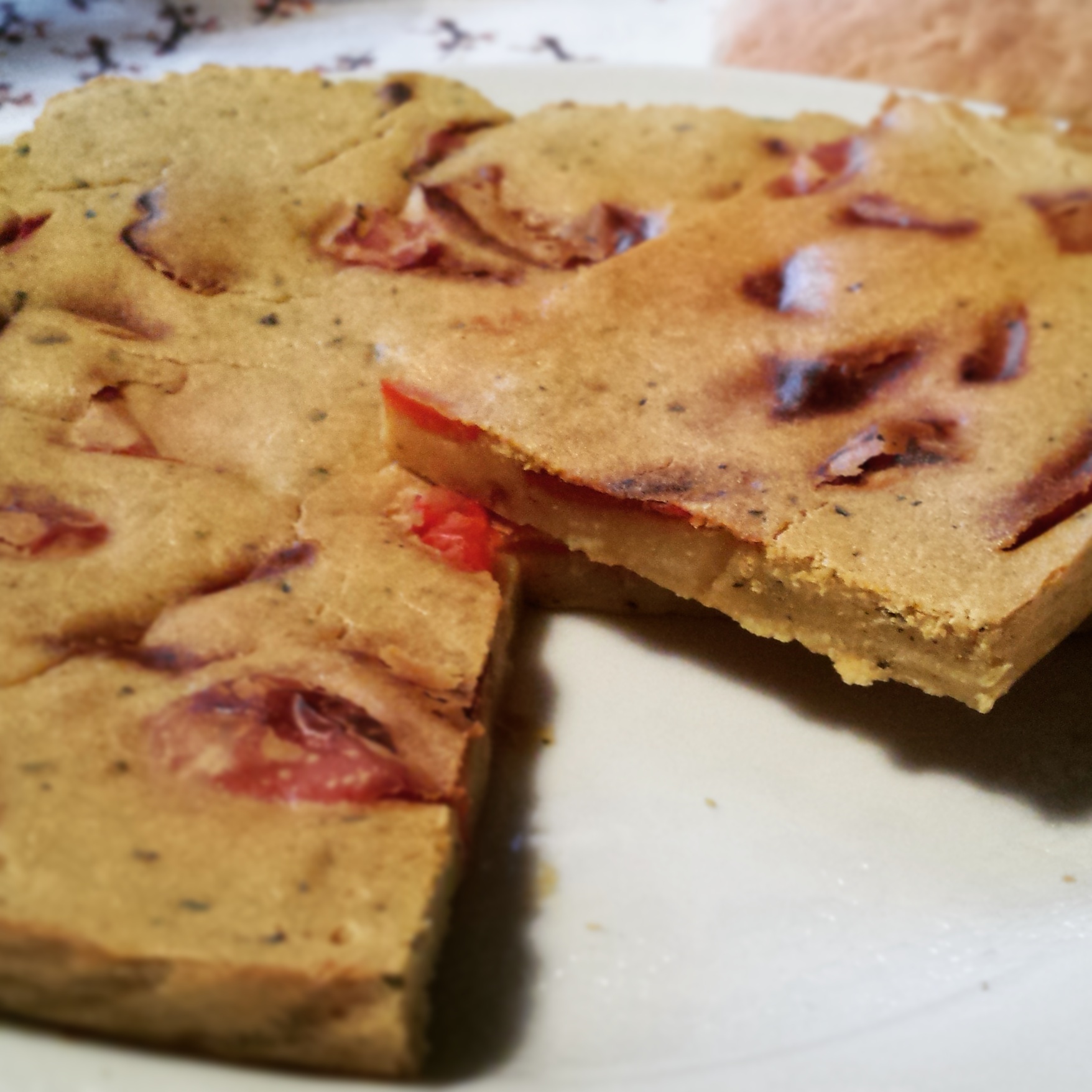 Frittata di ceci con peperoni.