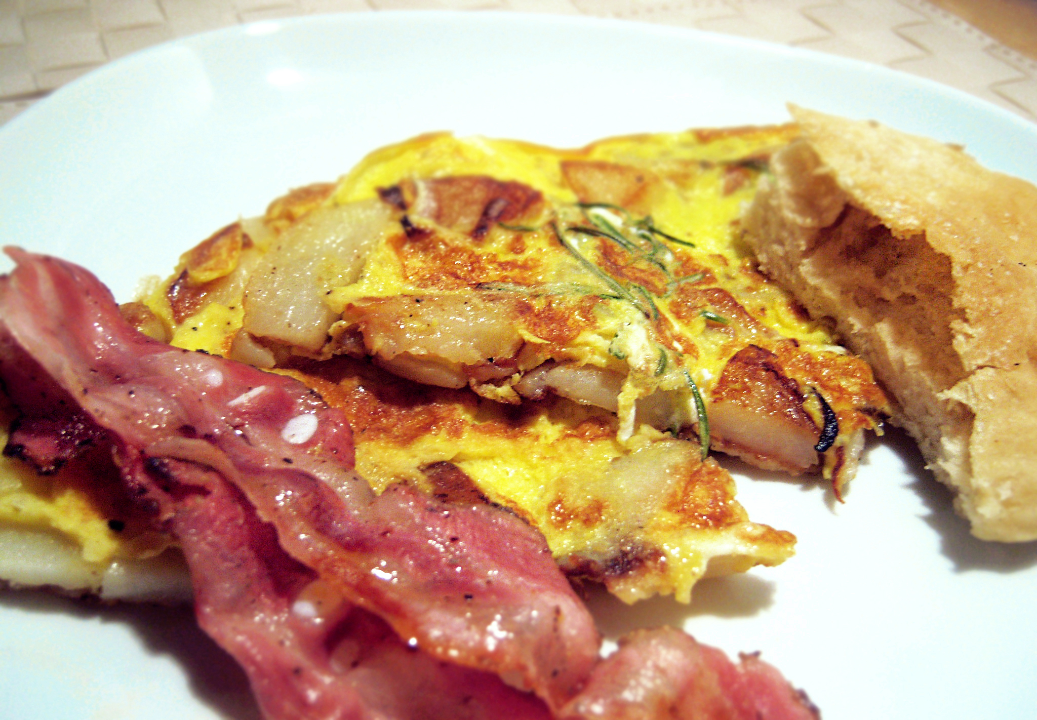 frittata di patate e scalogno