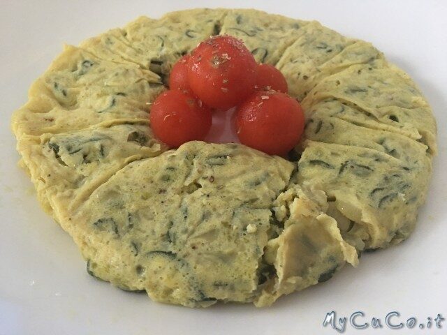 Frittata di zucchine e cipolle al vapore con il cuco