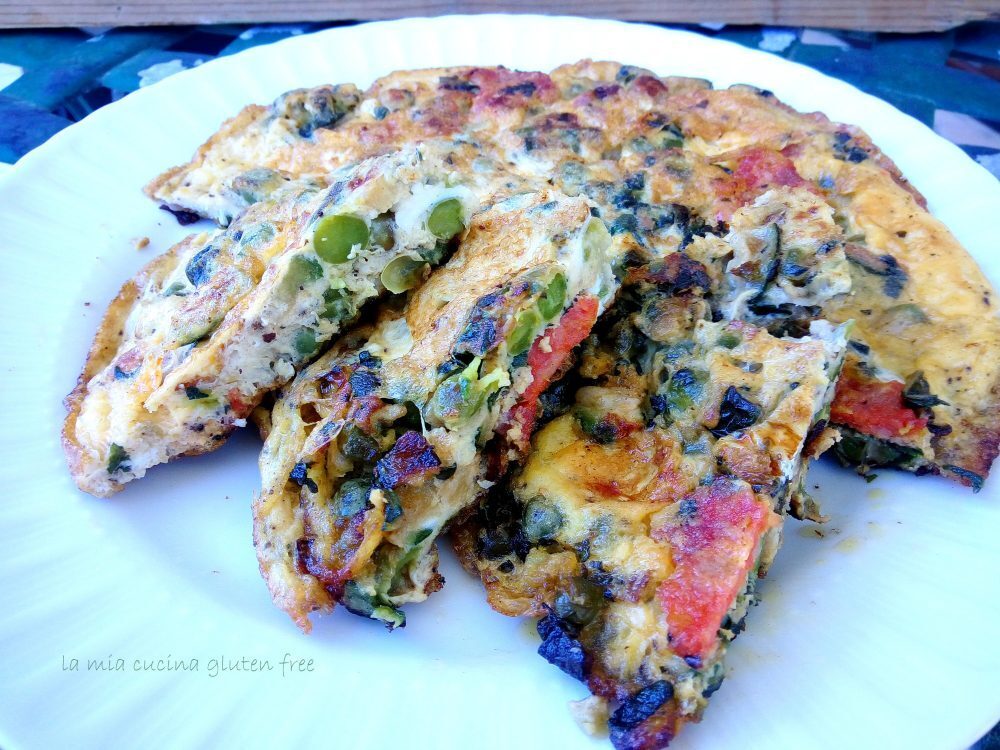 Frittata ortaggi e salame piccante