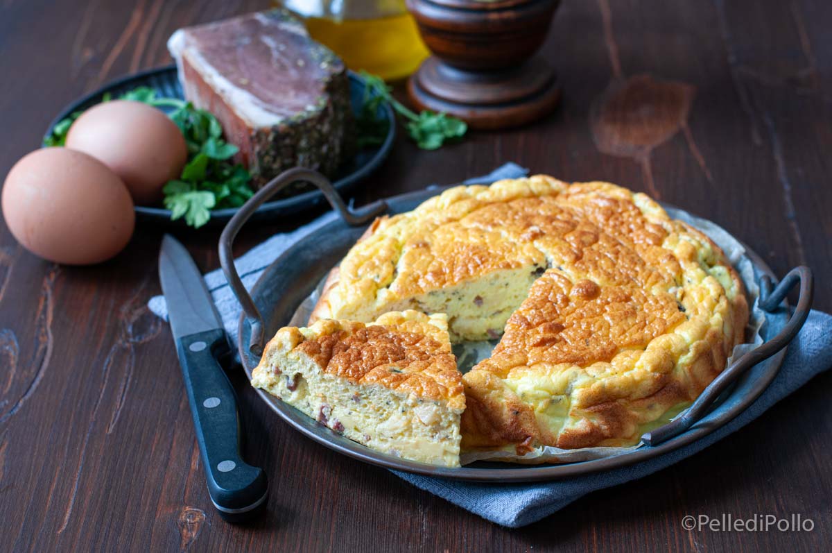 Frittata soffiata con ricotta e speck