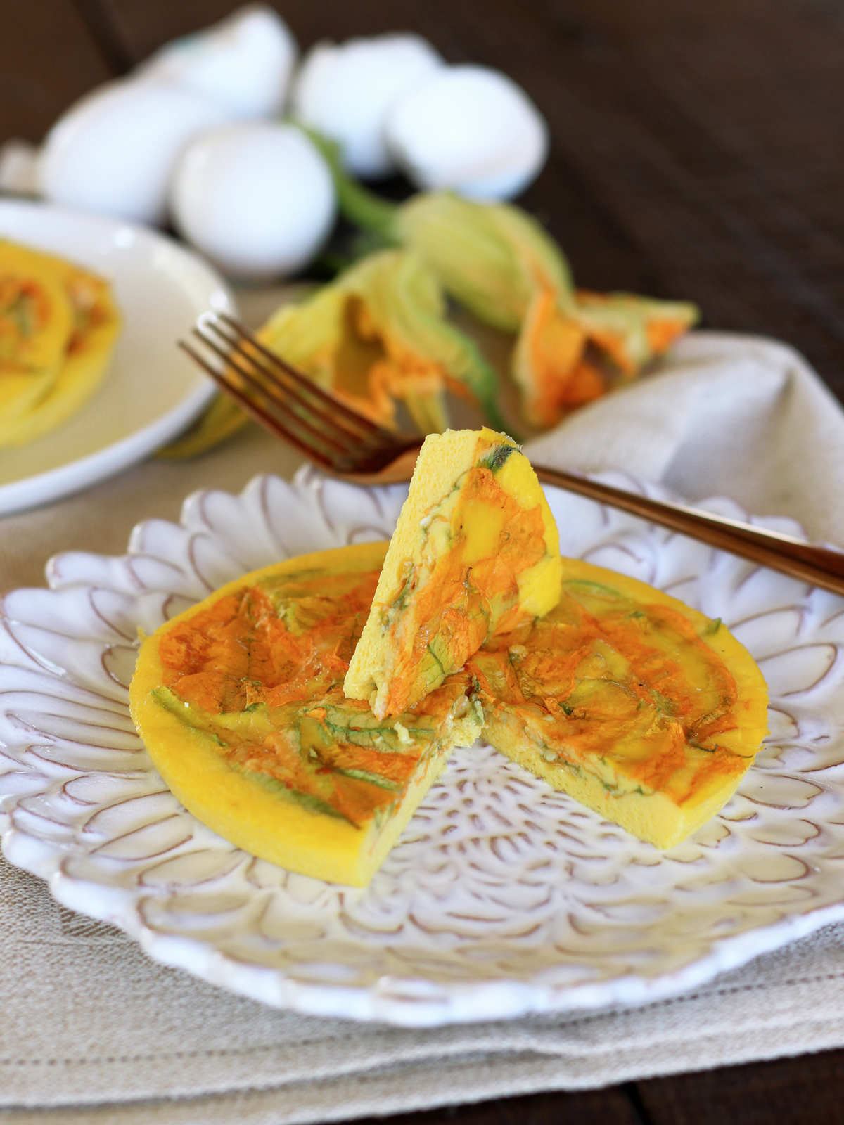 Frittatine di fiori di zucca al forno