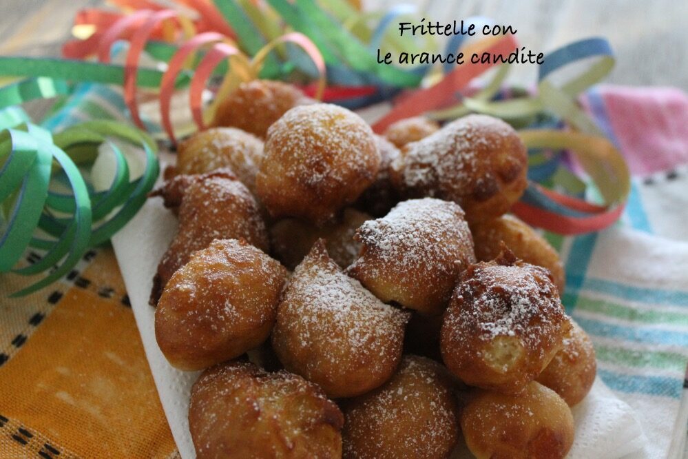 Frittelle con le arance candite