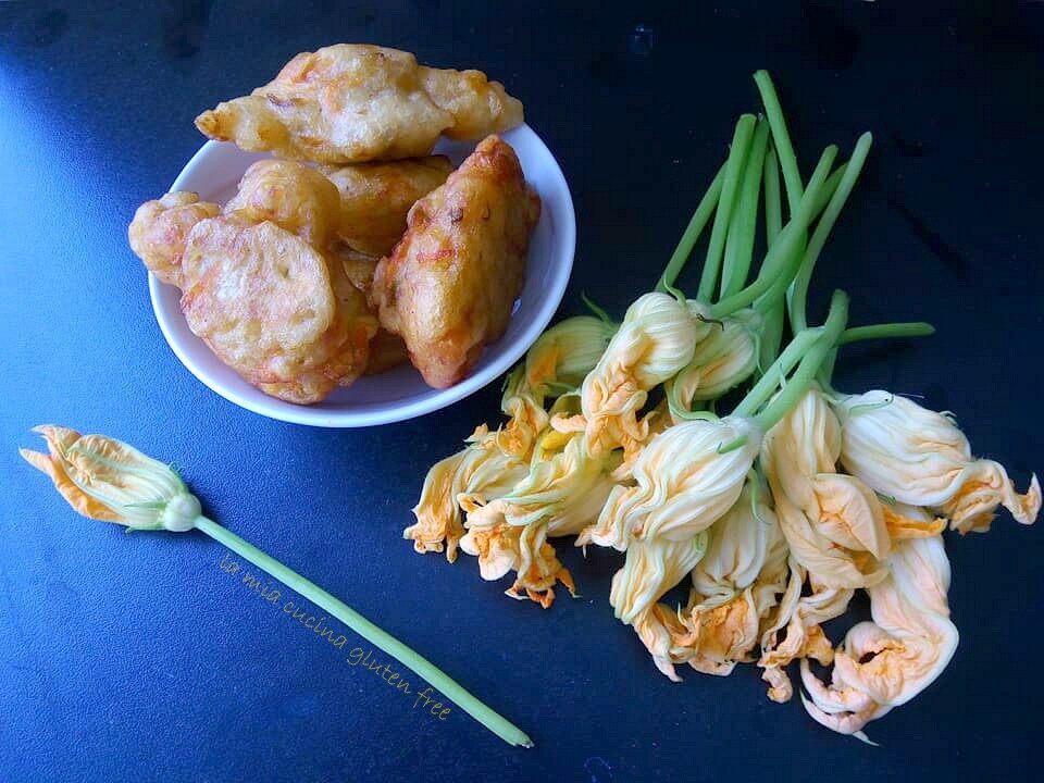 Frittelle di fiori di zucca senza glutine