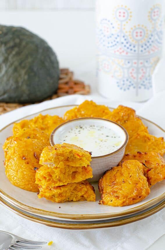 Frittelle di zucca leggere cotte in friggitrice ad aria