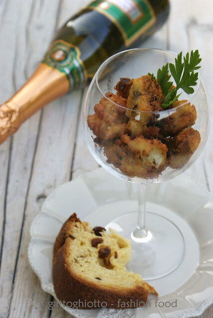 Frittelle salate al radicchio e panettone