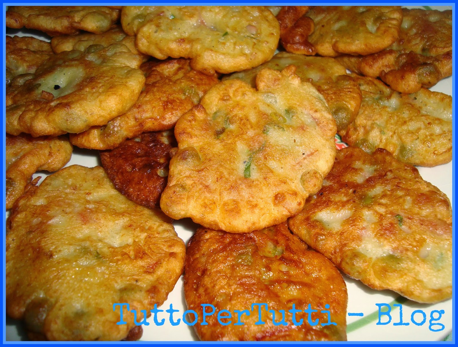 Frittelline salate piselli e prosciutto