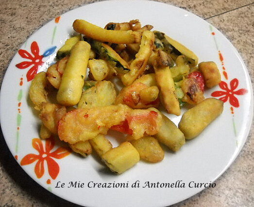 Fritto di verdure in pastella senza glutine