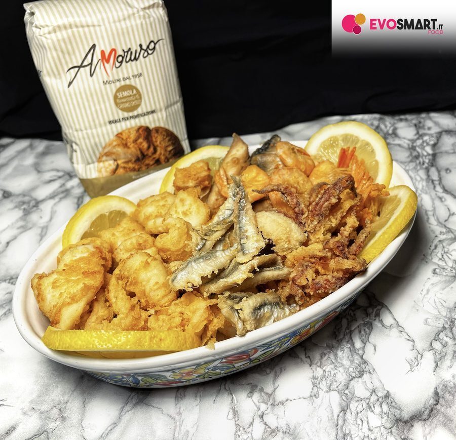 Frittura di pesce fatta in casa con farina di semola molini amoruso