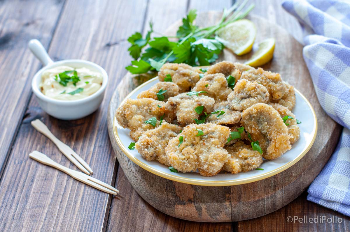 Funghi champignon fritti