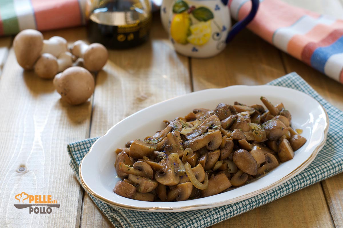 Funghi champignon in agrodolce
