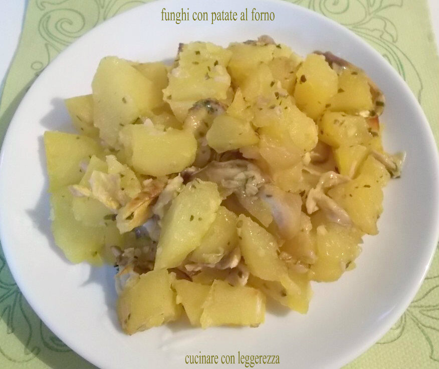 Funghi con patate al forno