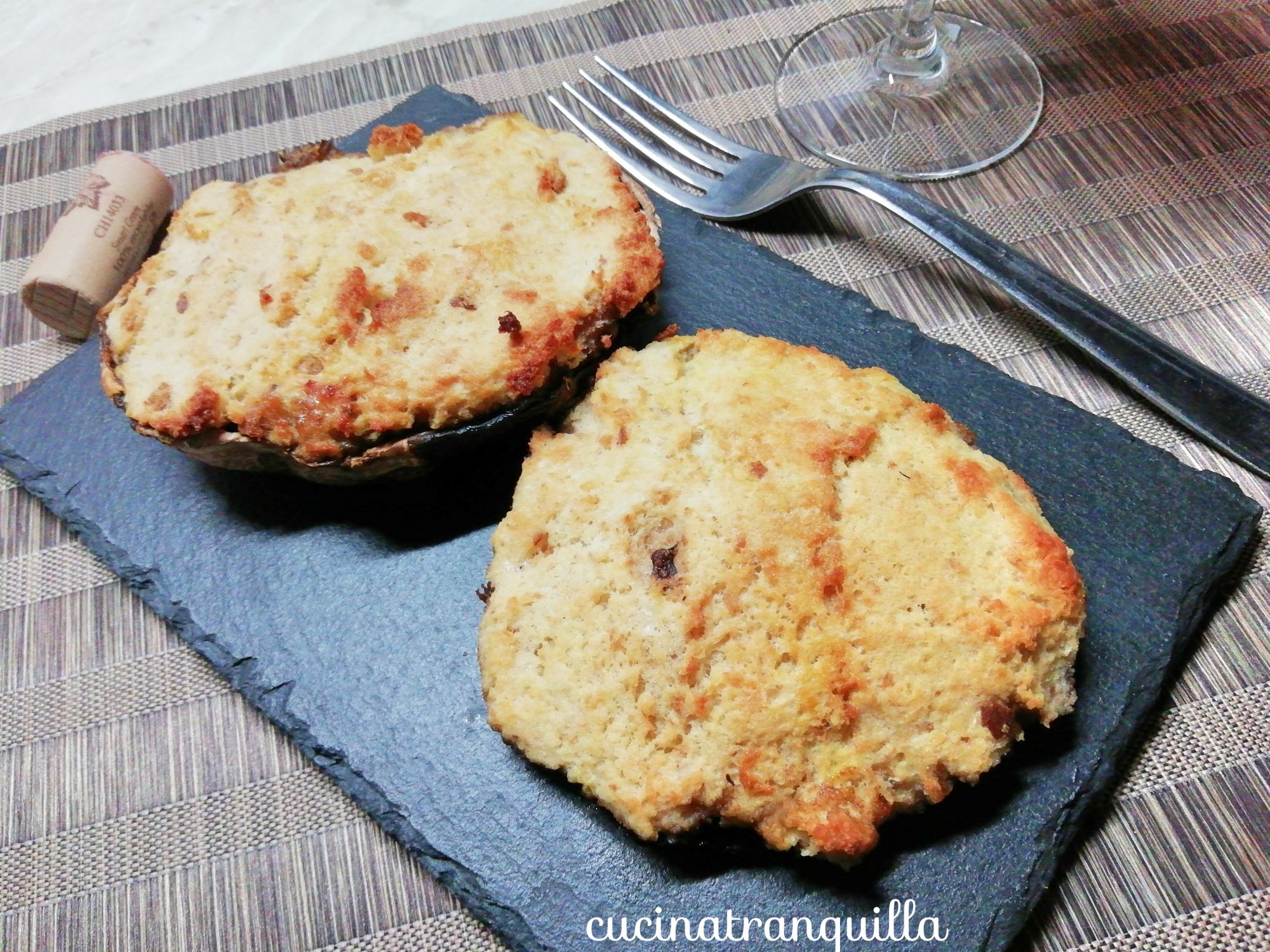 Funghi gratinati ripieni