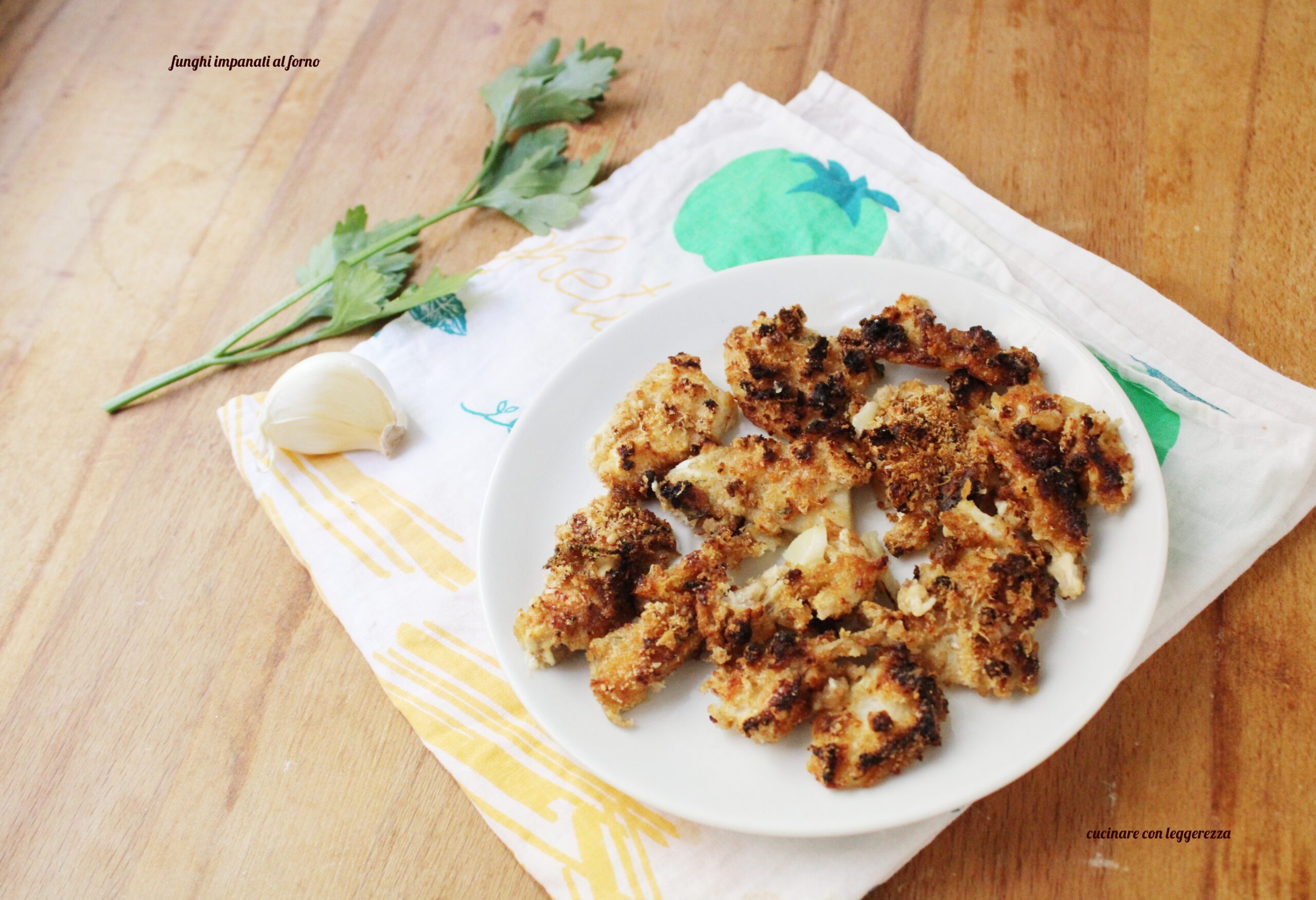 Funghi impanati al forno