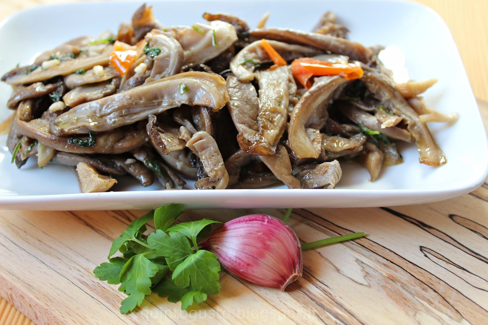 Funghi pleurotus trifolati