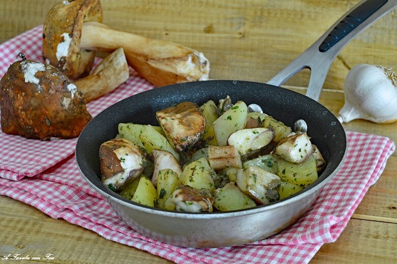 Funghi porcini e patate in padella velocissimi